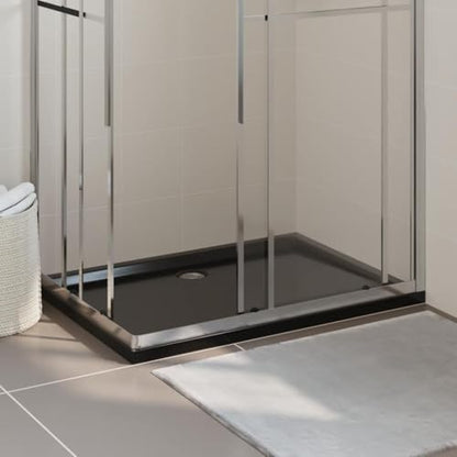 vidaXL Rectangular ABS Shower Base Tray Home Indoor Bathroom Hardware Fixture Plumbing Low Threshold Shower Tray Bath Base Black 43.3" - color: Black, size: 31.5" x 43.3"