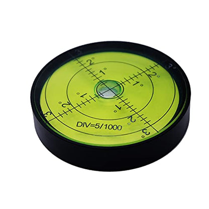 Aluminium High Precision Horizontal Leveler Bubble Level Tool Circle Round 2.4 Inch 60mm (Black,Green) - color: Black