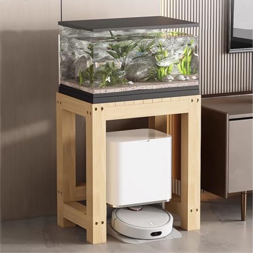 Heavy Duty Aquarium Stand, Open 2 Tier Solid Wood Terrarium Shelf, Durable Storage Organizer for Reptiles, Perfect for Home & Office Display - size: 90*30*50cm