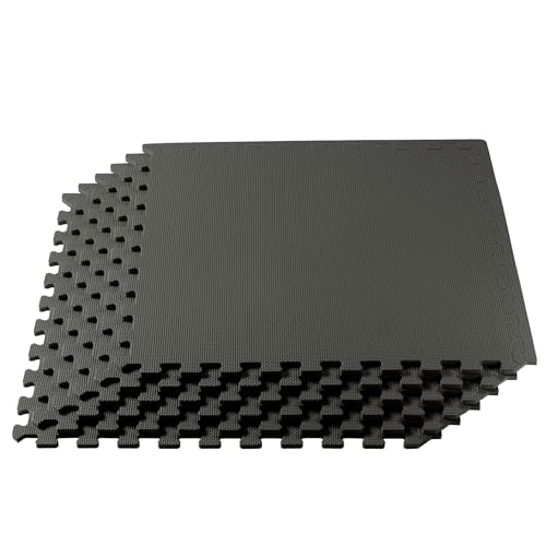 We Sell Mats 1/2 Inch Thickness Multipurpose EVA Foam Floor Tiles, Interlocking Floor Mat for Indoor Gym and Home Use, 24 in x 24 in - color: Charcoal Gray, style: 100 Square Feet (25 Tiles)