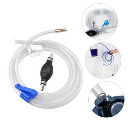 NUOBESTY Manual Suction Hose for Car Oil Transfer, Practical Guide Oil Tube with Flexible Siphon Pump for Automotive Fuel and Fish Tank Water Change