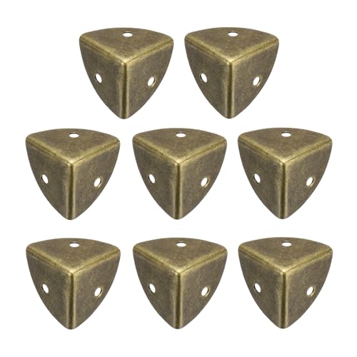 uxcell 8PCS Metal Corner Protector 0.9 x 0.9 x 0.9 Inch Box Edge Guard Protector Zinc Alloy Cabinets Speaker Corners Protector for Furniture Decorative (Vintage Bronze Tone) - color: Vintage Bronze, size: 0.9 x 0.9 x 0.9 Inch