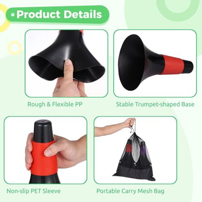 12 Pcs Basketball Cones for Training, 9.4" Cones for Sports Training with Carry Mesh Bag, Agility Cones, Stackable Marker Cones for Football Basketball Speed Grab Drills, Dog Training