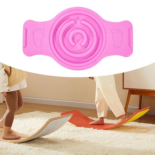 Balance Board Labyrinth Disks Sensory Training Anti-Slip Pedals Wobble Stability Board Strength Training for Kids Skiing Fitness - color: Pink