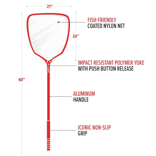 Bubba Telescoping Net with Non-Slip Grip, Collapsible, Adjustable, Durable Aluminum, Lightweight, for Fishing, Boating, and Outdoors - size: Medium