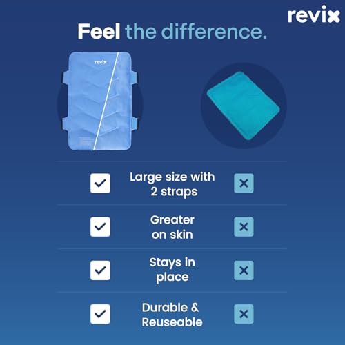 REVIX XXL Full Back Ice Pack Wrap, Large Gel Packs for Injuries Reusable - style: Blue