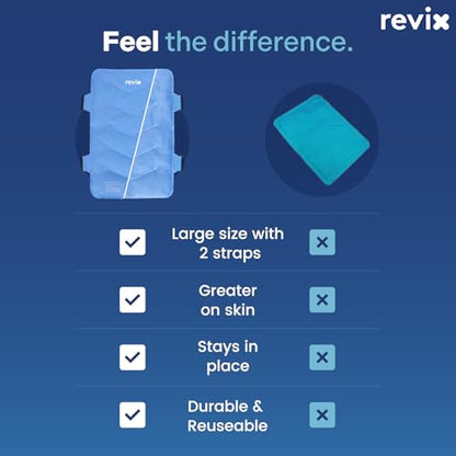 REVIX XXL Full Back Ice Pack Wrap, Large Gel Packs for Injuries Reusable - style: Blue