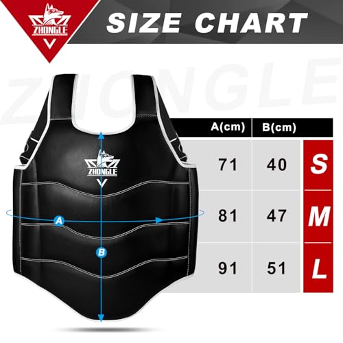 Boxing Chest Protector Adjustable MMA Taekwondo Muay Thai Chest Protector, Boxing Training Heavy fist, Adjustable Shield, Martial Arts Upper Abdomen Protective pad, Taekwondo - color: Black