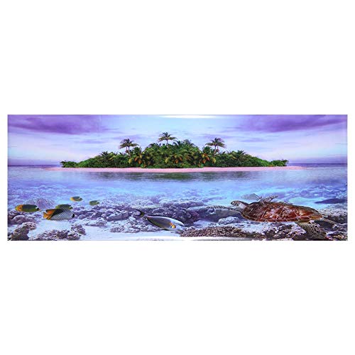 Zerodis Aquarium Background Poster, PVC Aquarium Decoration Sticker Beach Backdrop Decoration Paper 3D Effect Adhesive Decor Paper Sticker for Aquarium Background (91 * 50cm) - size: 91*50cm