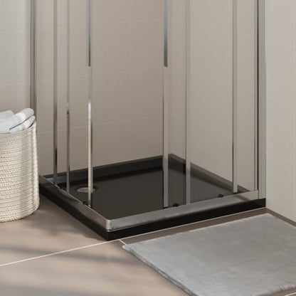 vidaXL Square ABS Shower Base Tray Home Indoor Bath Bathroom Hardware Fixture Part Plumbing Low Threshold Shower Tray Bath Pan Base Black - color: Black, size: 31.5" x 31.5"