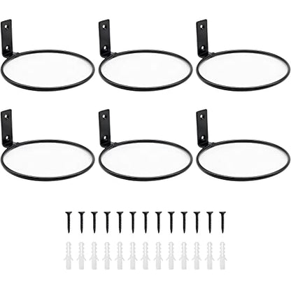 6 Pack 6 Inch Wall Flower Pot Holder Ring Plant Hanger, Metal Planter Hooks Wall Mounted Bracket Heavy Duty for Outdoor Indoor