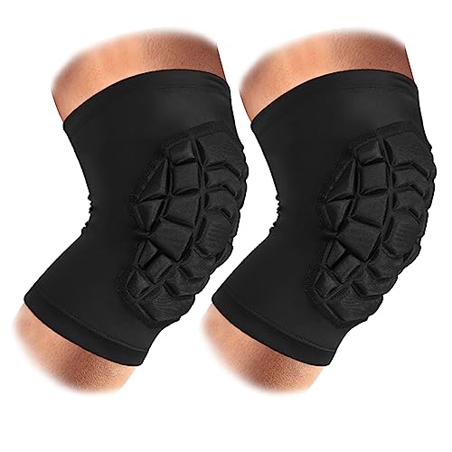 SZKANI Knee Pads Compression Leg Sleeve Knee Sleeve for All Sports Wrestling Protector Gear, 1 Pair of Knee Paded - color: (Short Sleeve)Black_2 Pack, size: Large