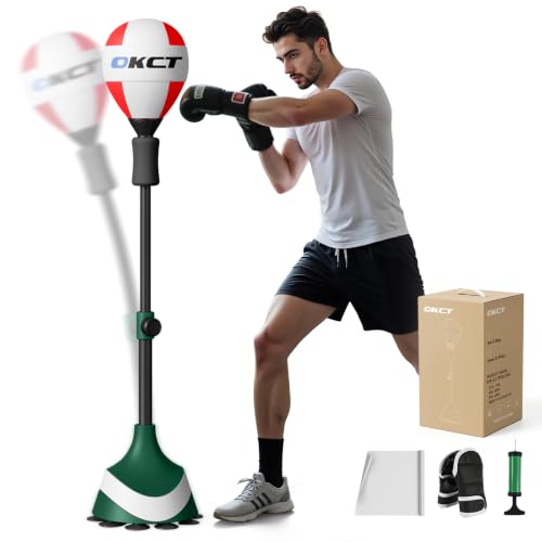OKCT Punching Bag with Stand, Great Gift for Boxing Lovers, Teens & Adults - color: Green