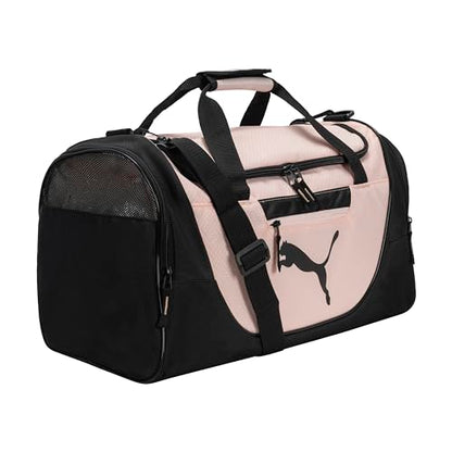 PUMA womens Candidate Duffel Bag with Removable Strap & Shoe Pocket - color: Black/Light Pink