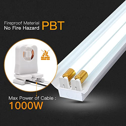 12-Pack JACKYLED Non-Shunted Turn-Type T8 Lamp Holder UL Socket Tombstone with 10 inches Wires Attached for LED Fluorescent Tube Replacements - style: T8 With Wire-12 Pack