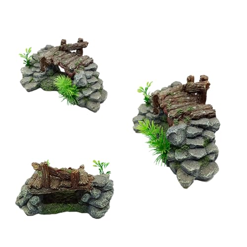 Resin Fish Tanks Simulation Bridge Landscape Tools Fashion Rock Bridge Aquariums Ornament/Turtle Basking Platform Fish Tanks Landscaping Decoration