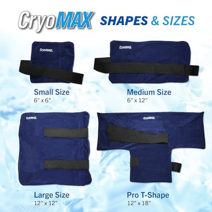 Cryo-Max Cold Pack, 8 Hour Reusable Cold Therapy Ice Pack for Elbows, Knees, Neck + More, Medium, 6" x 12" (1 Count)