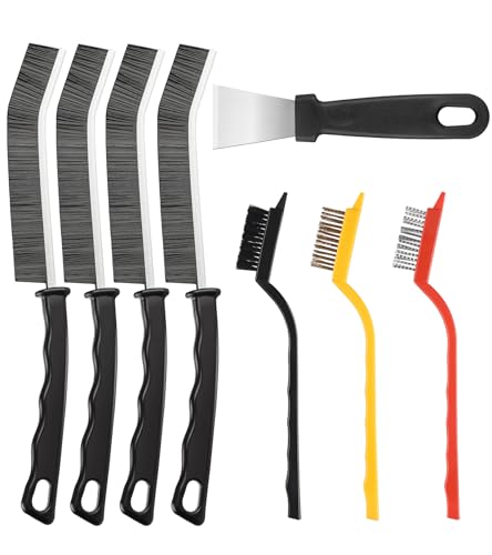Crevice Cleaning Brush,8 Pcs Cleaning Supplies,Hard Bristle Crevice Cleaning Brush,Crevice Cleaning Brushes for Household Use Bathroom Tiles Kitchen Practical and Durable | Heavy-duty durable gap kit for tile grout, kitchen sinks, deep clean stubborn dirt