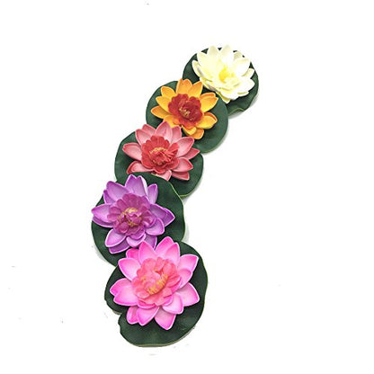 5 Pcs Floating Artificial Lotus Flowers Decor Floating Pond Decor Water Lily Home Decoration