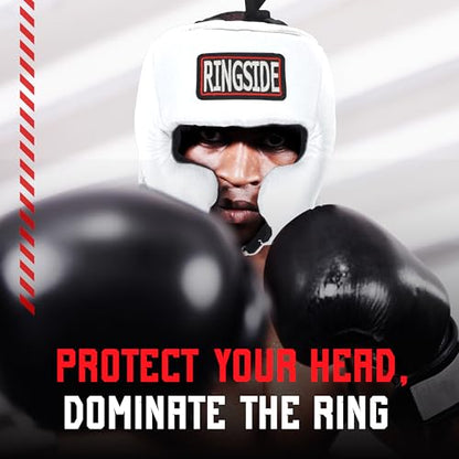 Ringside Competition Boxing Muay Thai MMA Sparring Head Protection Headgear with Cheeks - color: Blue, size: Medium