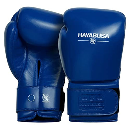 Hayabusa Pro Leather Hook and Loop Boxing Gloves for Men and Women - color: Blue, size: 16oz