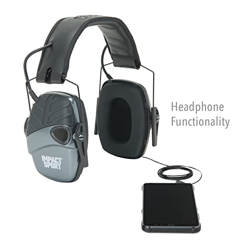 Howard Leight R02532 Impact Sport 22dB Gray Black Headband Small Ear Protection - color: Charcoal Gray, size: Small