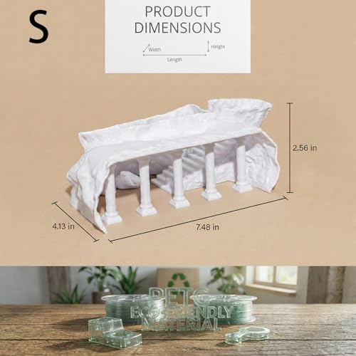Roman Column Aquarium Cave, 3D Print Fish Hideout for Aquarium Fish Tank Decor, for Viewing Shrimp, Betta Fish, Corydora, Catfish, Pleco (White, M)