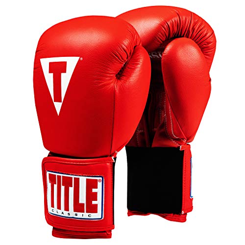 Title Classic Leather Elastic Training Gloves 2.0 - color: Red, size: 18 oz