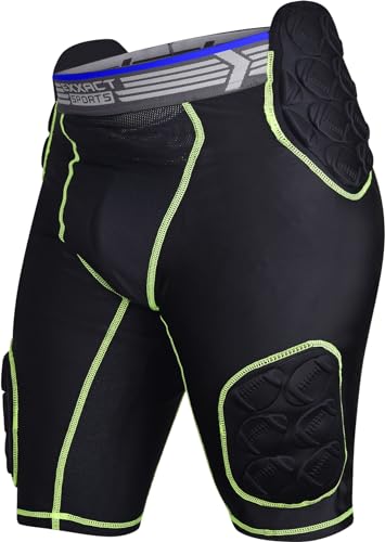 Exxact Sports Touchdown 5-Pad Youth Football Girdle with Cup Pocket - color: Black, size: Youth Large