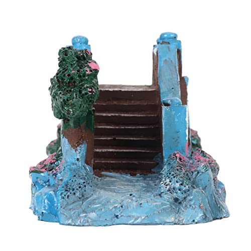 Fish Tank Arch Bridge Decor Resin Aquarium Ornament Simulation Brick Stone Design Miniature Landscape Hideout for Small Fish Shrimp 15cm