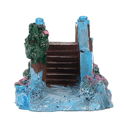 Fish Tank Bridge Ornament, Lifelike Brick Texture Stone Design, Compact Size, for Aquarium Landscaping