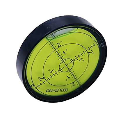 Aluminium High Precision Horizontal Leveler Bubble Level Tool Circle Round 2.4 Inch 60mm (Black,Green) - color: Black