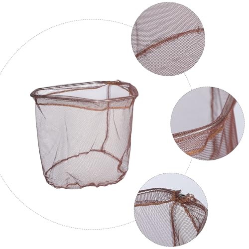 Toddmomy Fishing Landing Net Replacement Nylon Mesh Foldable Stainless Steel Frame 40Cm Triangular Head Portable Tool for Freshwater and Garden Pond Fishing