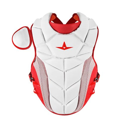 All-Star Adult PHX Paige Halstead Fastpitch Softball Chest Protector - color: White/Scarlet, size: Medium