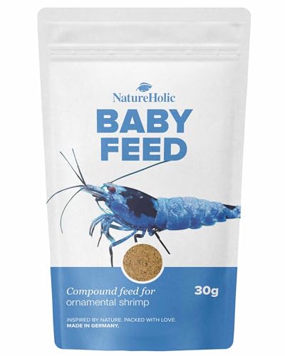 NatureHolic - Baby Shrimp Food, Breeding Food for Shrimp Babies, Made in Germany, Promotes Healthy Growth, Free from Fish Meal and Low-Quality Animal Meals