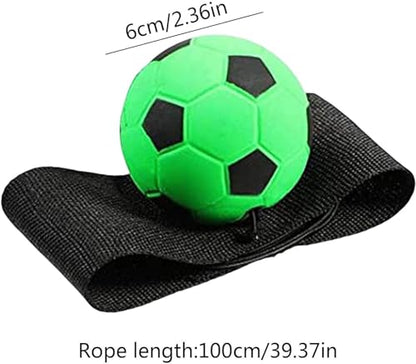 2Pcs Green Wrist Return Ball - Adjustable Bounce Back with String, Clackers on String Rubber Elastic Rebound, Finger Exercise Activity and Play