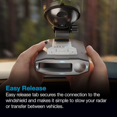 Escort Original Radar Detector EZ Mag Mount - StickyCup Silicon Suction Cup (Black) for Escort Models MAX 360/c MKII, Redline 360c, MAX 3, Cobra RAD 700i and Additional Models