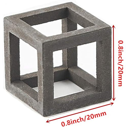 XMHF 5Pcs Ceramic Aquarium Small Fish Shrimp Crayfish Breeding Cube Block Shelter Gray