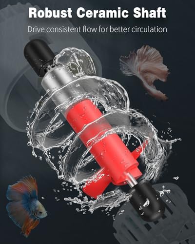 Pawfly Wave Maker for Aquarium, 1300 GPH Aquarium Powerhead, Quiet Submersible Wavemaker for 25-100 Gallon Fish Tanks, Water Circulation Pump with Strong Suction Cup Base - size: for Tanks up to 100 Gallons