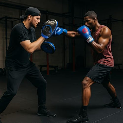 Gel-Infused Leather Punch Mitts for Boxing, Kickboxing, and MMA, Curved Design with Sweat-Resistant Lining, Shock-Absorbing Padding, Perfect for Training and Fitness Workouts