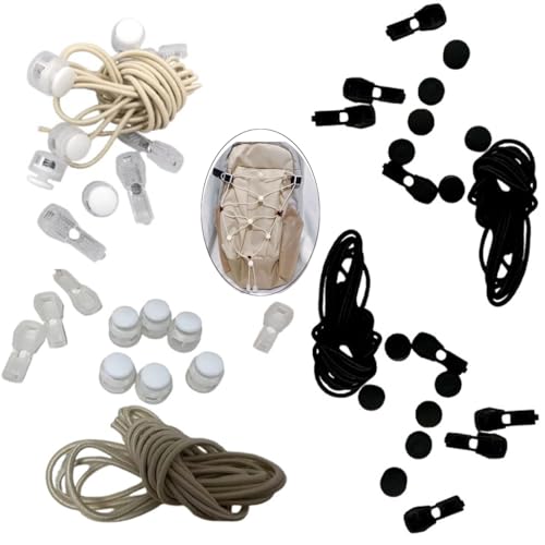 4 Set Backpack Extension Bungee Cord with Mount Buckles Elastic Shock Cord Net Pocket for Hiking Backpack Travel Backpack Laptop Backpack Helmet Balls Shoes Tent Towel Camping Gear Water Bottle
