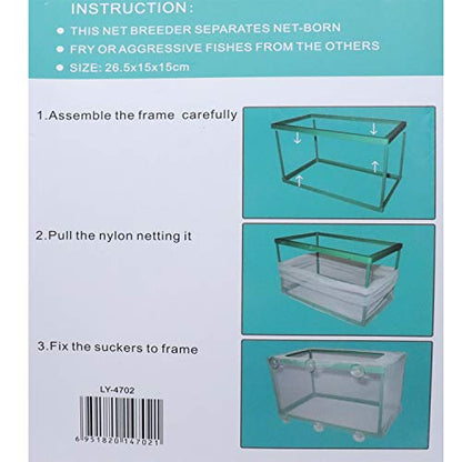 Xiaoyztan Breeder Box for Fish Tank,Aquarium Breeder Box Plastic Frame Baby Fish Tank Separation Breeding Aquarium Spawn Hatchery Isolation with Suction Cups,Pack of 1 - size: 10.4"L x 6"W x 6.1"H