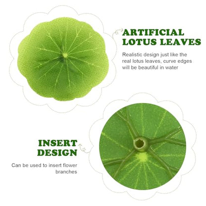 SEWACC 30pcs Artificial Lily Pads Fake Lotus Leaves Aquarium Floating Plants Fish Tank Decorations Landscape Ornaments