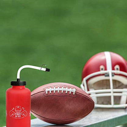 Hockey Water Bottles with Long Straw, Fit for Football Lacrosse Gym Sport, Plastic Squeezable Leakproof BPA Free, No Strange Smell, Easy to Clean, 1 Liter 32 oz (3 Straw Caps) (red) - color: red
