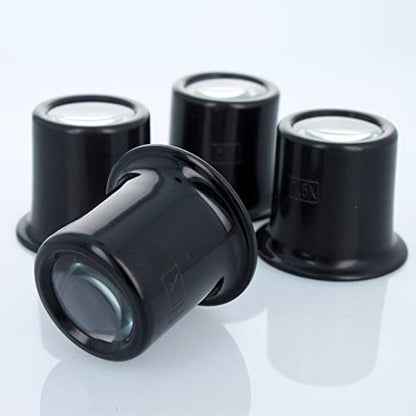 Universal Tool Plastic Jewelers Loupe 25mm Diameter Glass Lens Magnifier (Set of 4) - size: Set of 4