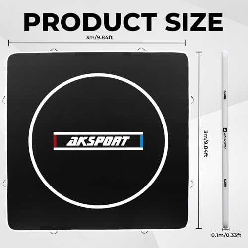 AKSPORT Inflatable Wrestling Mat 10x10FT Training Mat | 4-inch PVC cushioning|easy to clean and store|for family training, PE classes, camps and clubs，BJJ, MMA and judo practice