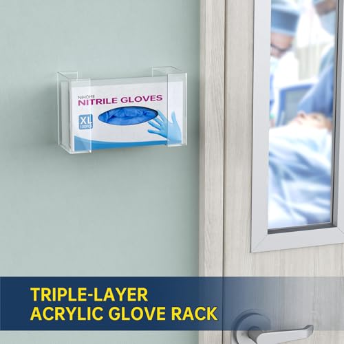 NiHome Clear Acrylic Glove Box Holder Tissue Box Dispenser, Wall Mount - size: 1-tier