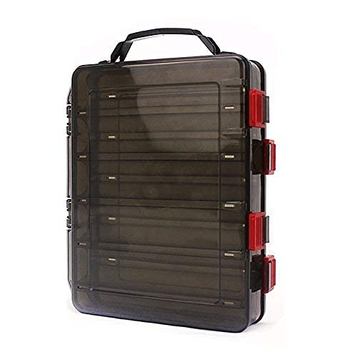 Fishing Lure Tackle Box, Fishing Tackle Storage Trays, Double Sided 10 Compartments Waterproof, Organizer Case Boxes Containers, for Vest Casting Fly Fishing