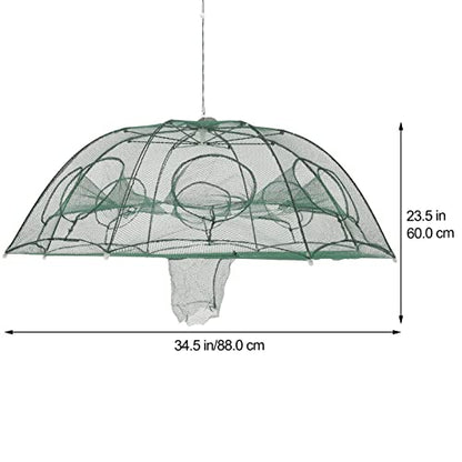 Fishing Net Portable and Foldable Umbrella Fishing Bait Net - Easy to Use Fishing Tool for Crayfish,Shrimp,Crab, Catfish