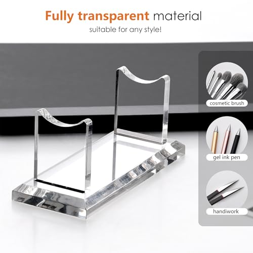 Acrylic Pen Holder Display Stand, Shop Fountain Pencil Makeup Brush Rack, Ballpoint Pen Showholder, Paintbrush Drying Rack Organizer Desk for Home School Office Or Store Use - style: 1 Tier